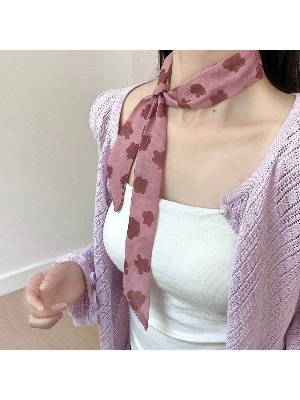 Scarvii - Elegant Vintage Printed Narrow Scarf