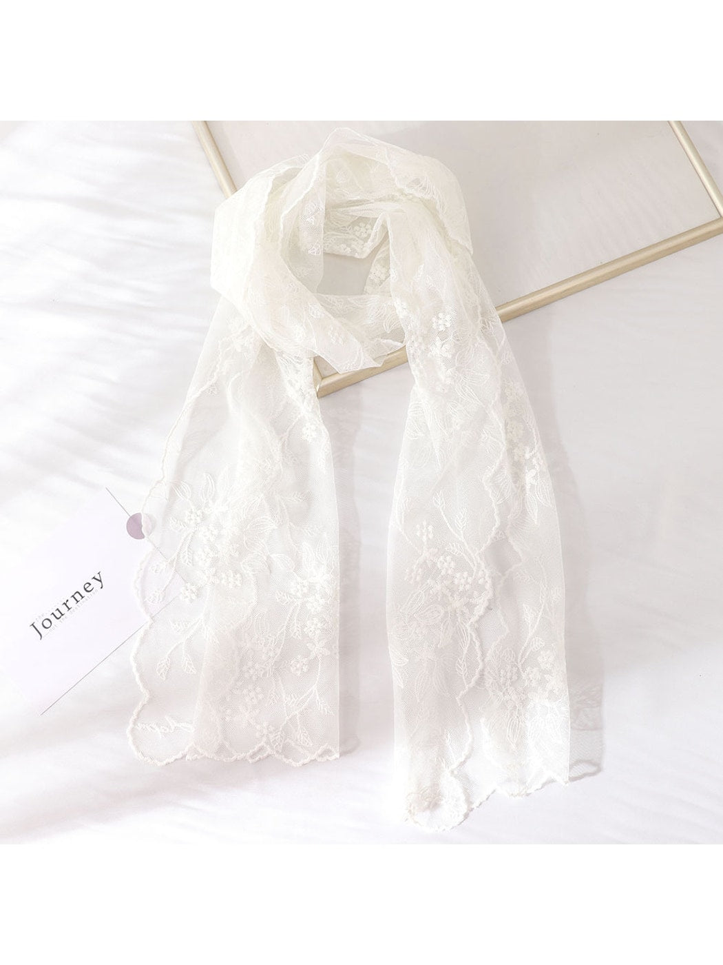 Scarvii - Floral Embroidered Decorative Long Scarf