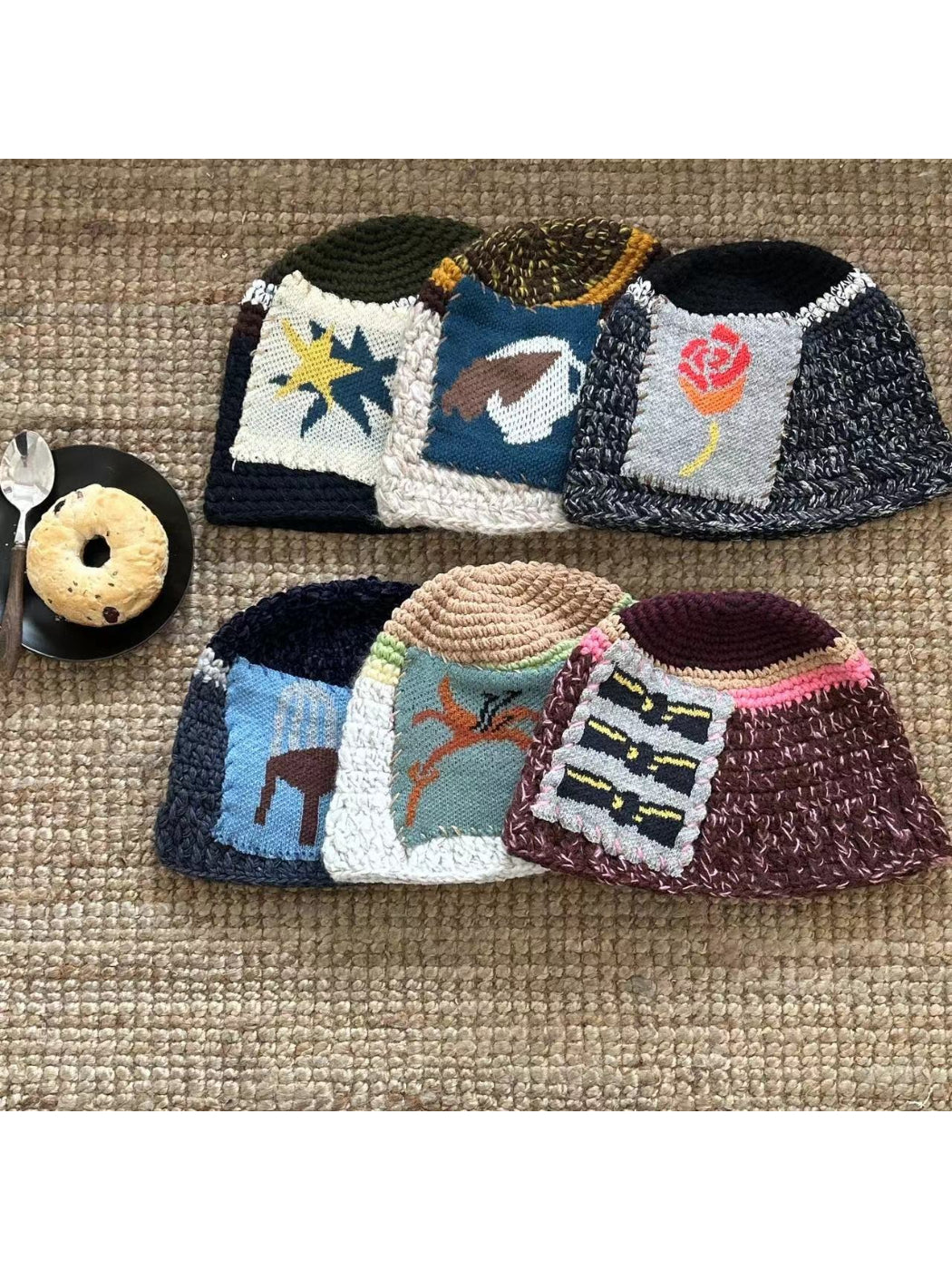 Rufia - Patchwork Art Knit Beanie
