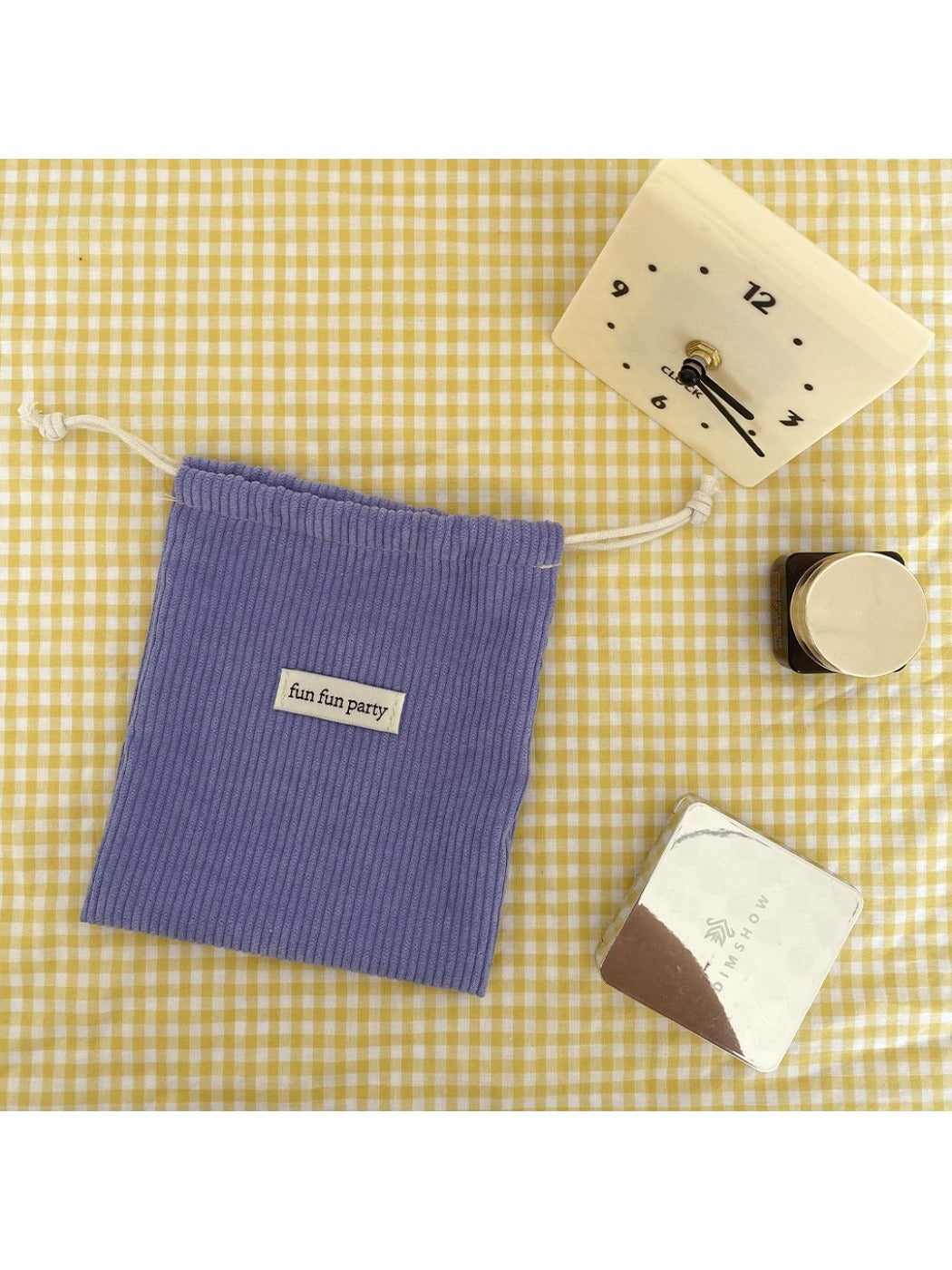 Cosbai - Corduroy Drawstring Pouch & Storage Bag