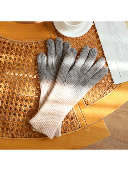 Gloving - Gradient Ribbed Knit Gloves