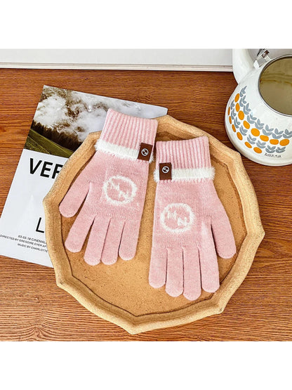Gloving - Fuzzy Circle Knit Gloves