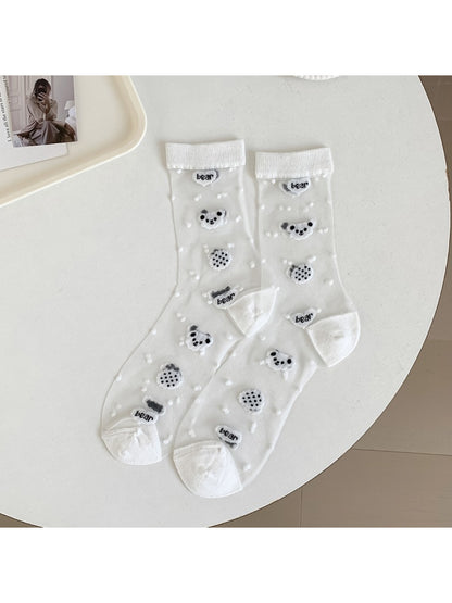 Rufia - Bear Polka Dot Sheer Crew Socks product image 7