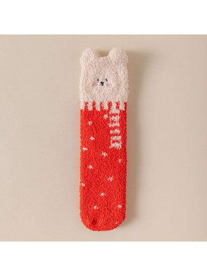 Rufia - Fuzzy Animal-Face Sleep Socks