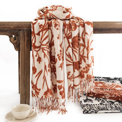 Scarvii - Floral Fringe Winter Scarf