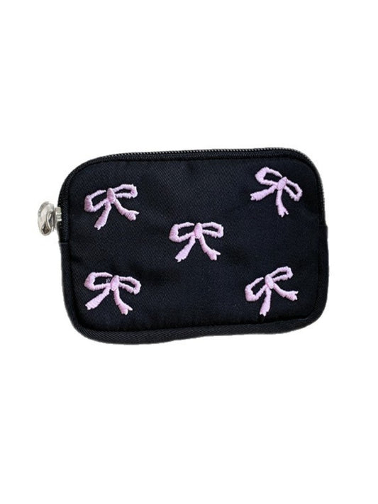 Cosbai - Coin Pouch with Bow Embroidered