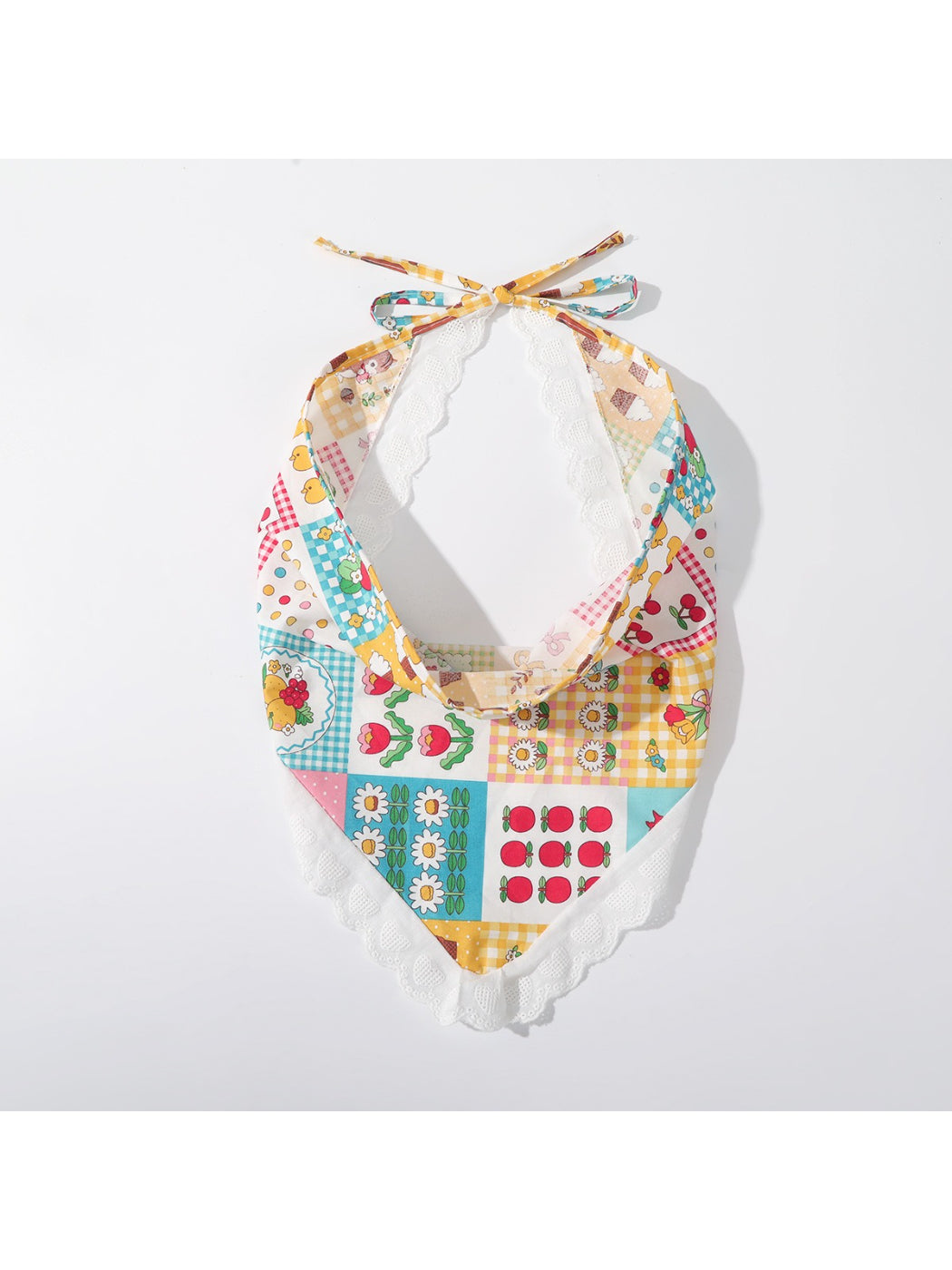 Scarvii - Sweet Floral Grid Lace Trim Headband detail view 3