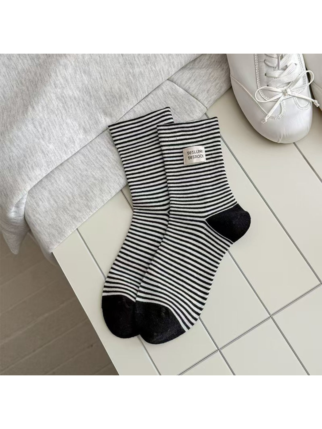 Rufia - Retro Stripe Stretch Crew Socks product image 7