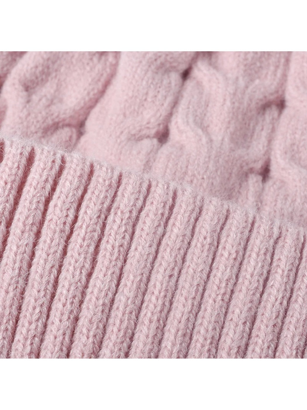 Haila - Plush Lined Cable Knit Pom Beanie
