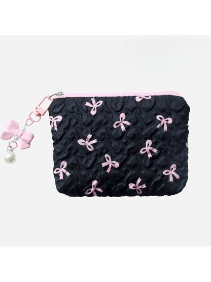 Cosbai - Bow Quilted Makeup Bag detail view 4