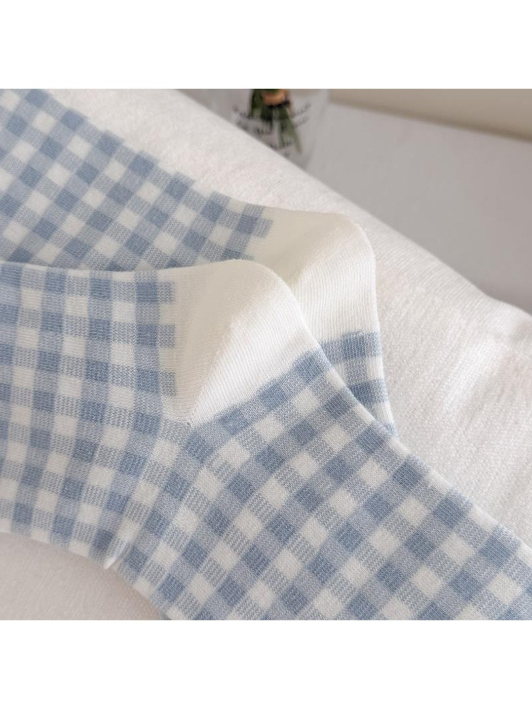 Rufia - Classic Bow and Plaid Pattern Crew Socks