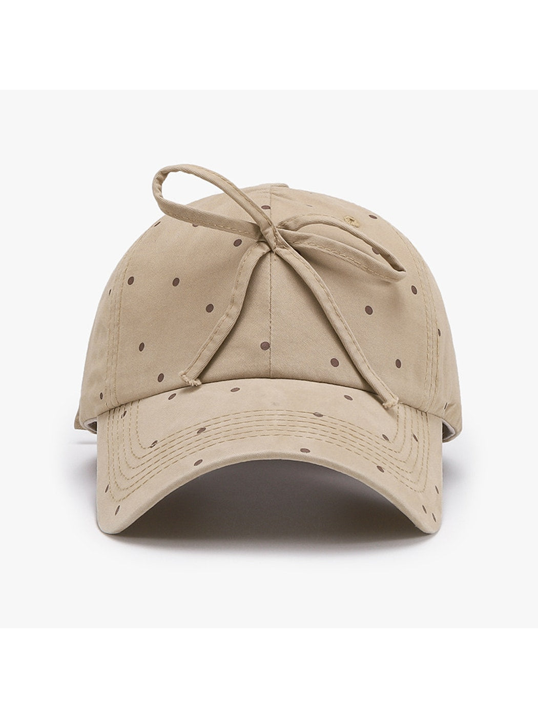 Haila - Round Crown Bow Accent Baseball Cap