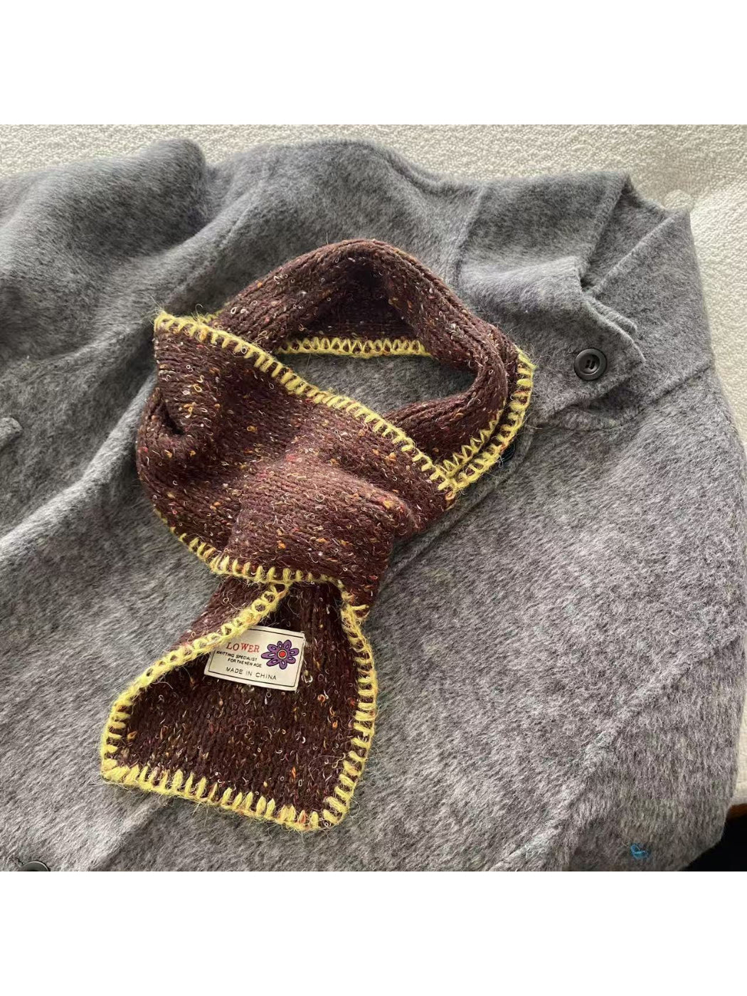 Scarvii - Flecked Blanket Stitch Knit Scarf