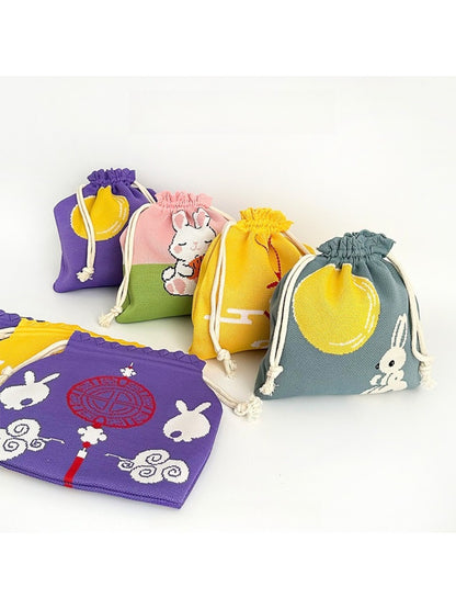 Cosbai - Rabbit Pattern Cute Drawstring Bag & Purse