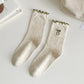 Rufia - Embroidered Bow Mid-Calf Socks