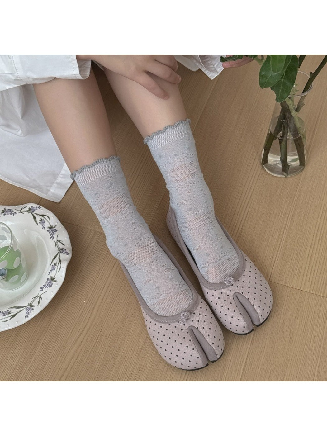 Rufia - Ruffle Trim Bow Socks
