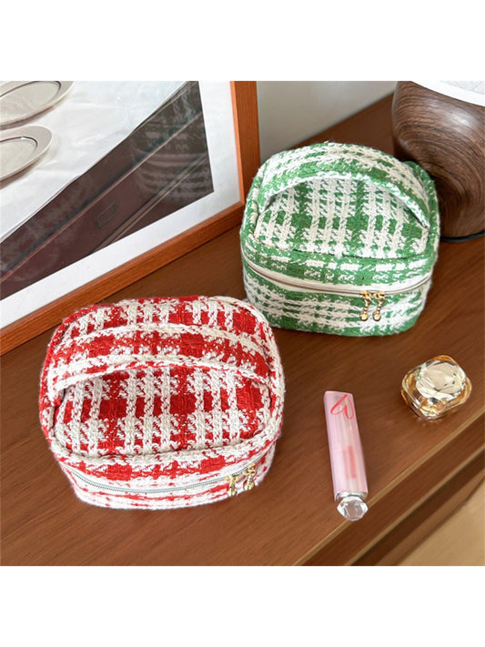 Cosbai Textured Plaid Makeup Bag product image