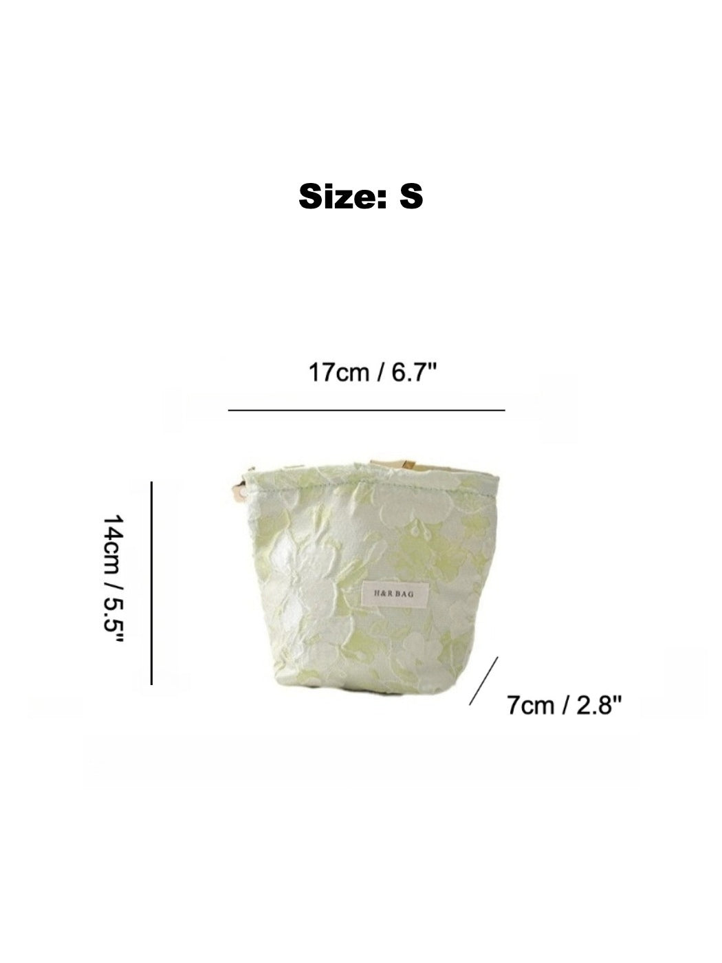 Cosbai floral cosmetic bag shown in a lifestyle setting with flowers