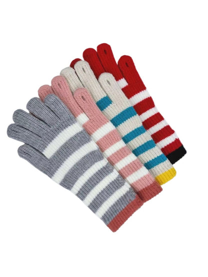 Gloving – Striped Long Knit Gloves