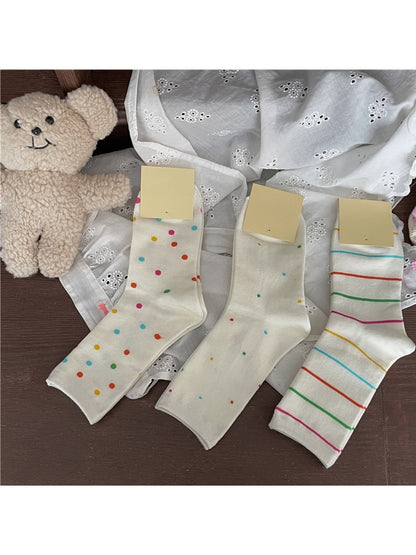 Rufia - Colorful Polka Dot Women's Crew Socks
