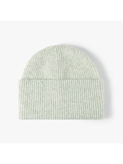 Haila - Fuzzy Ribbed Wide Cuff Knit Beanie