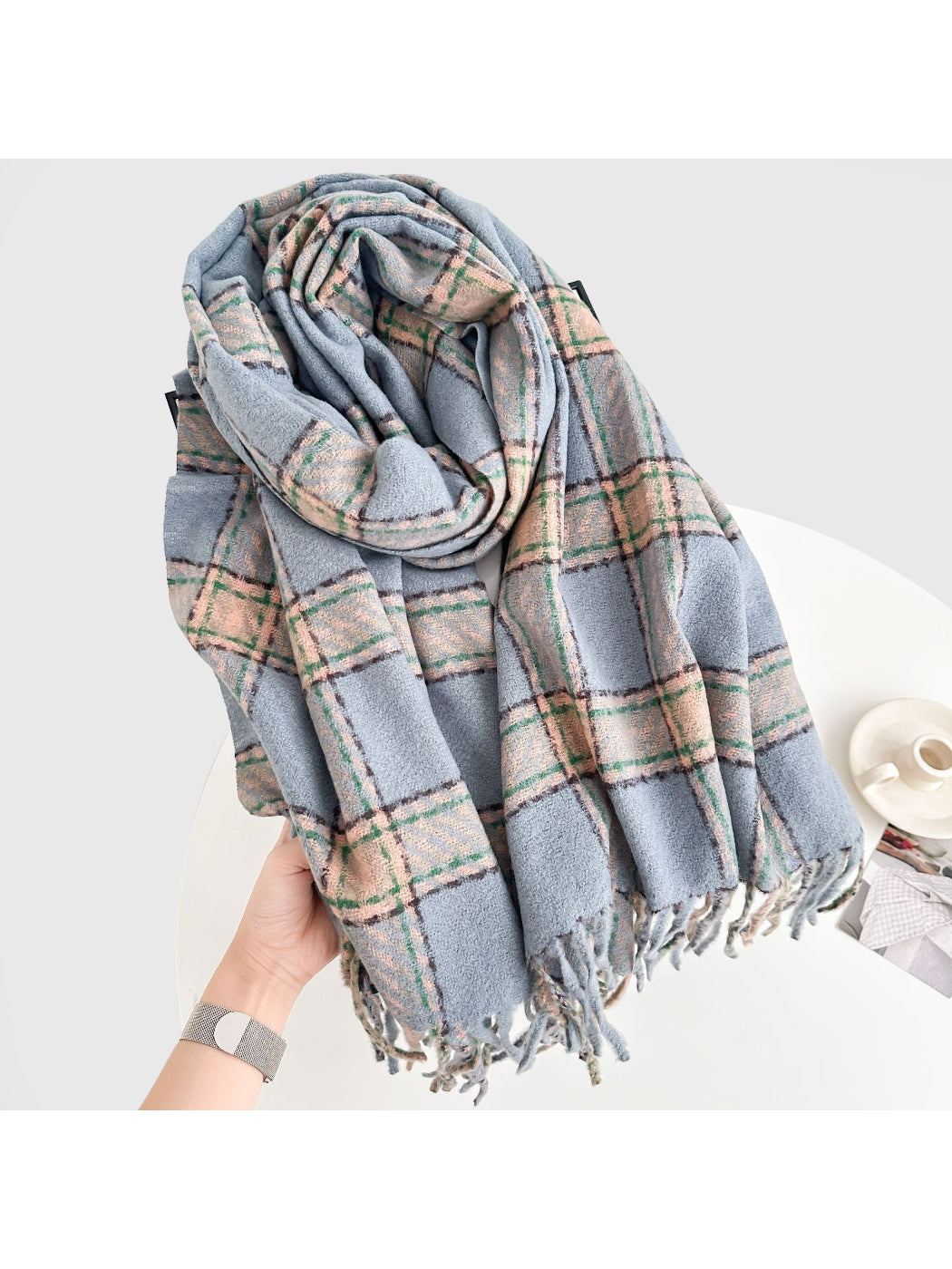 Scarvii - Bold Plaid Fringe Winter Scarf
