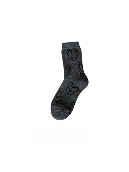Rufia - Teddy Outline Pattern Crew Socks