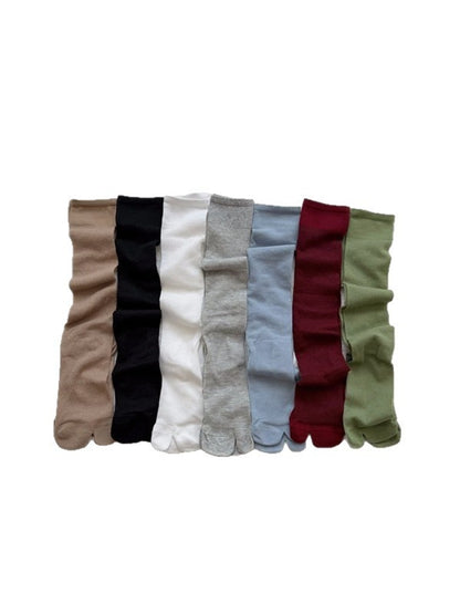 Rufia - Women's Slouch Style Toe Split Mid Calf Socks