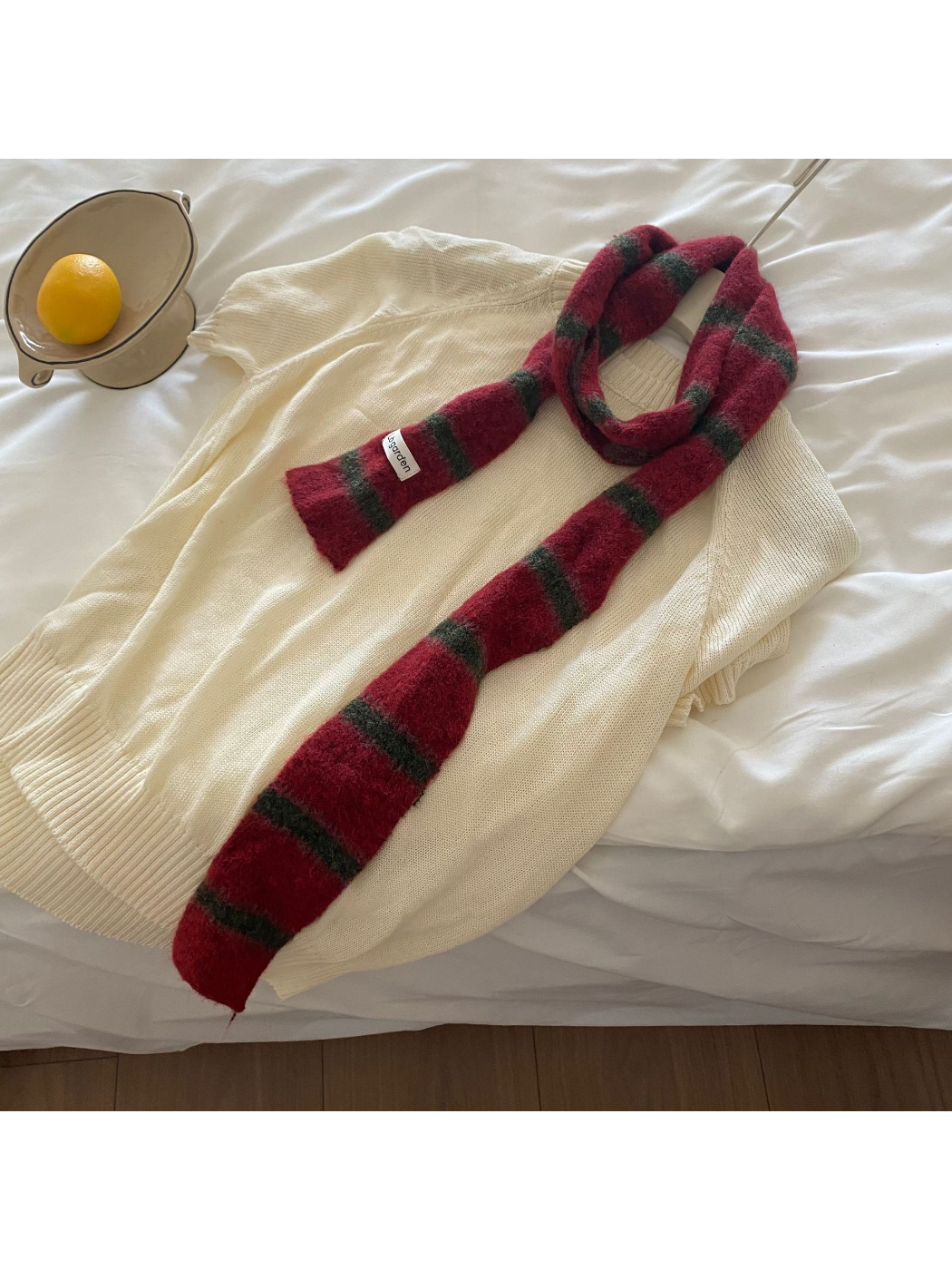 Scarvii - Colorful Striped Knit Skinny Scarf