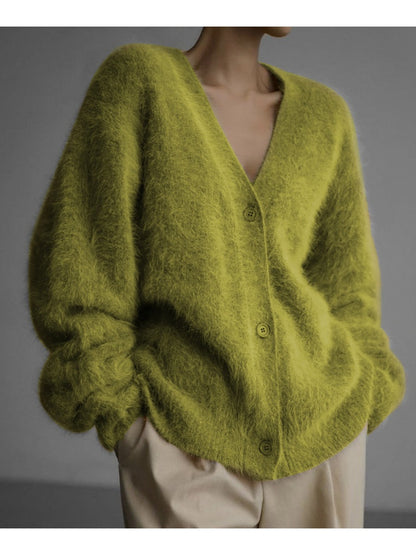 Crosa - Women's V-Neck Knit Cardigan Sweater Open Front Coat