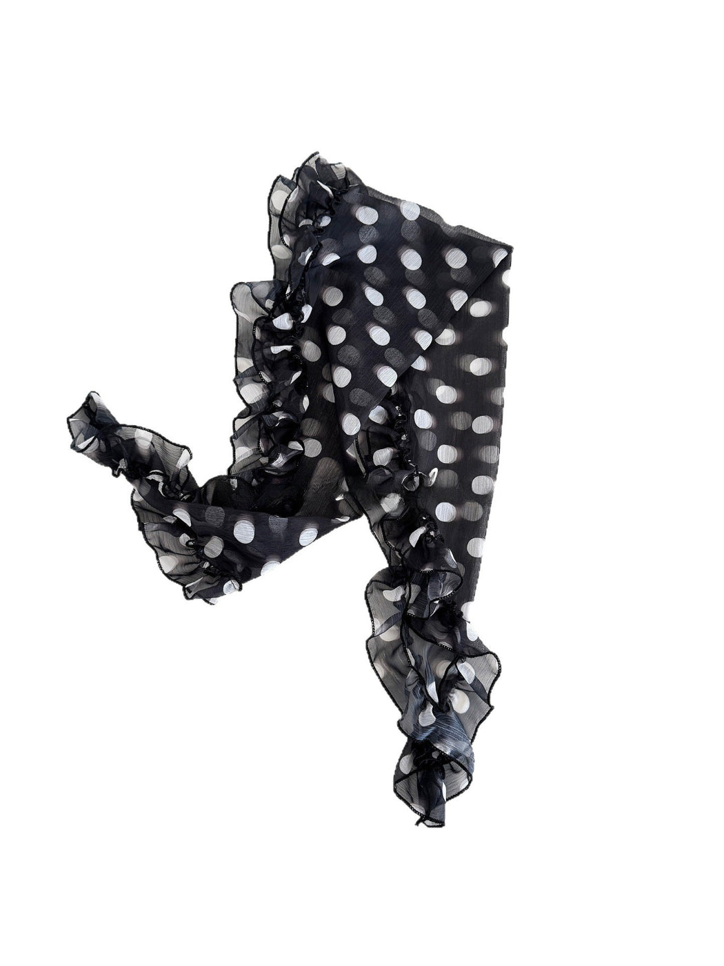 Scarvii - Polka Dot Ruffle Edge Scarf