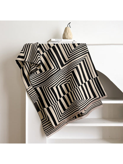 Scarvii – Striped Geometric Winter Scarf & Shawl