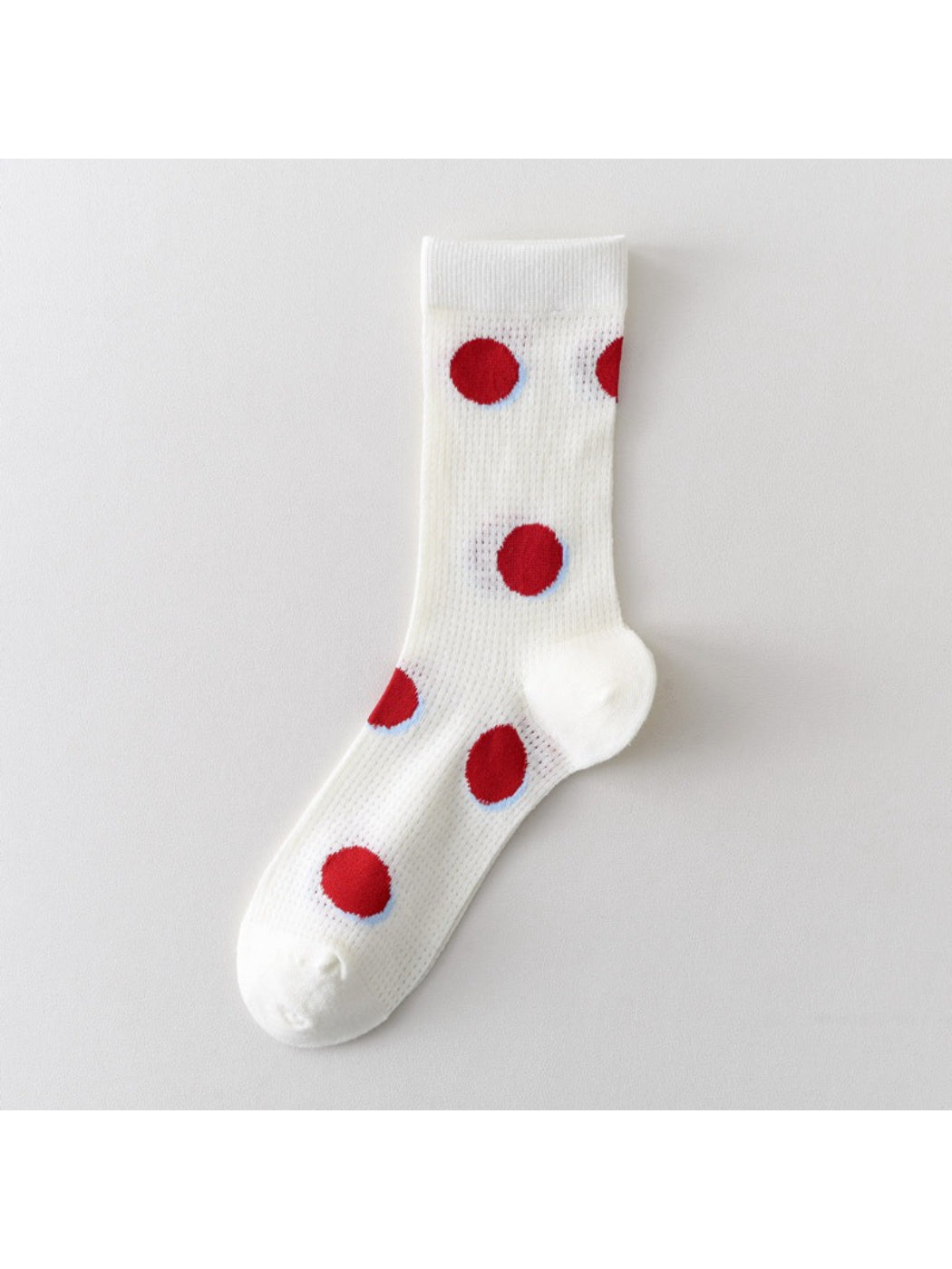 Rufia - Retro Red Accent Crew Socks