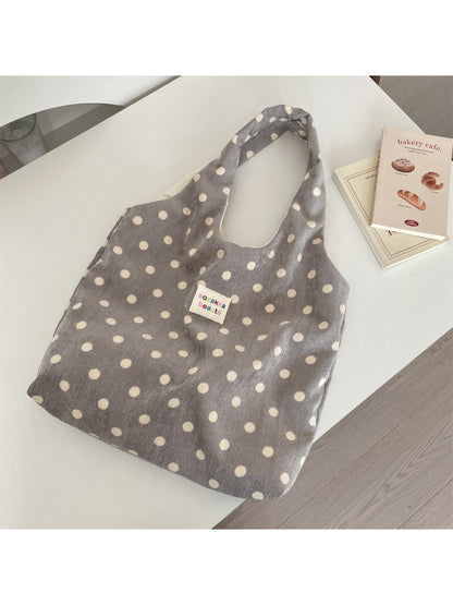 Cosbai - Polka Dot Soft Shoulder Tote Bag