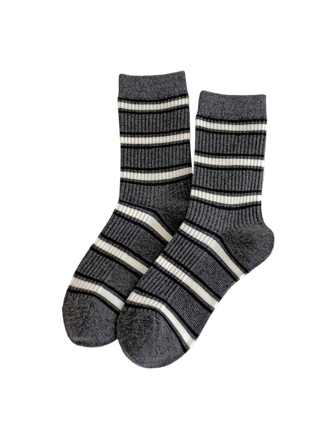 Rufia - Striped Sporty Mid-Calf Socks for Women