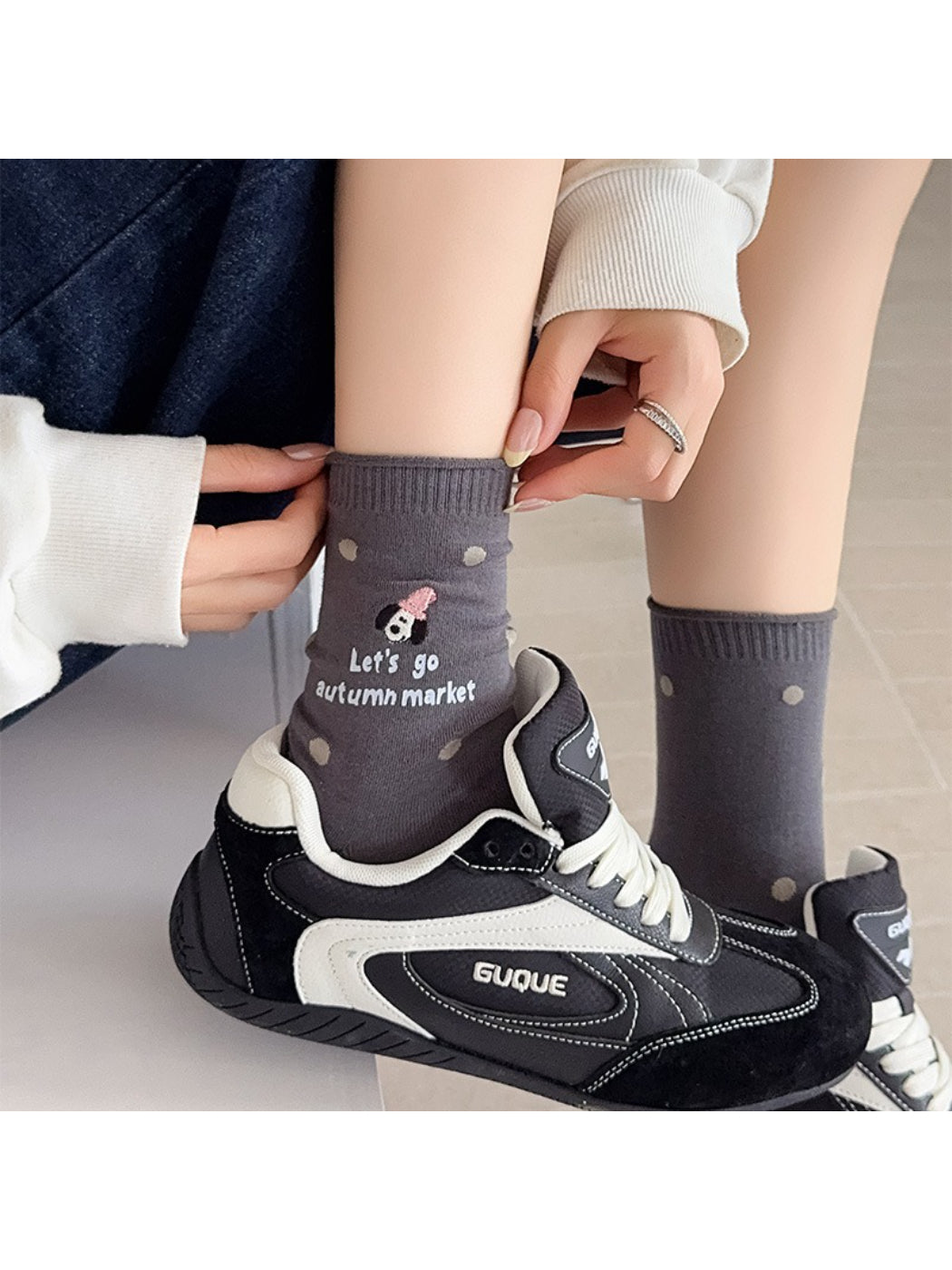 Rufia - Graphic Polka Dot Crew Socks product image 6