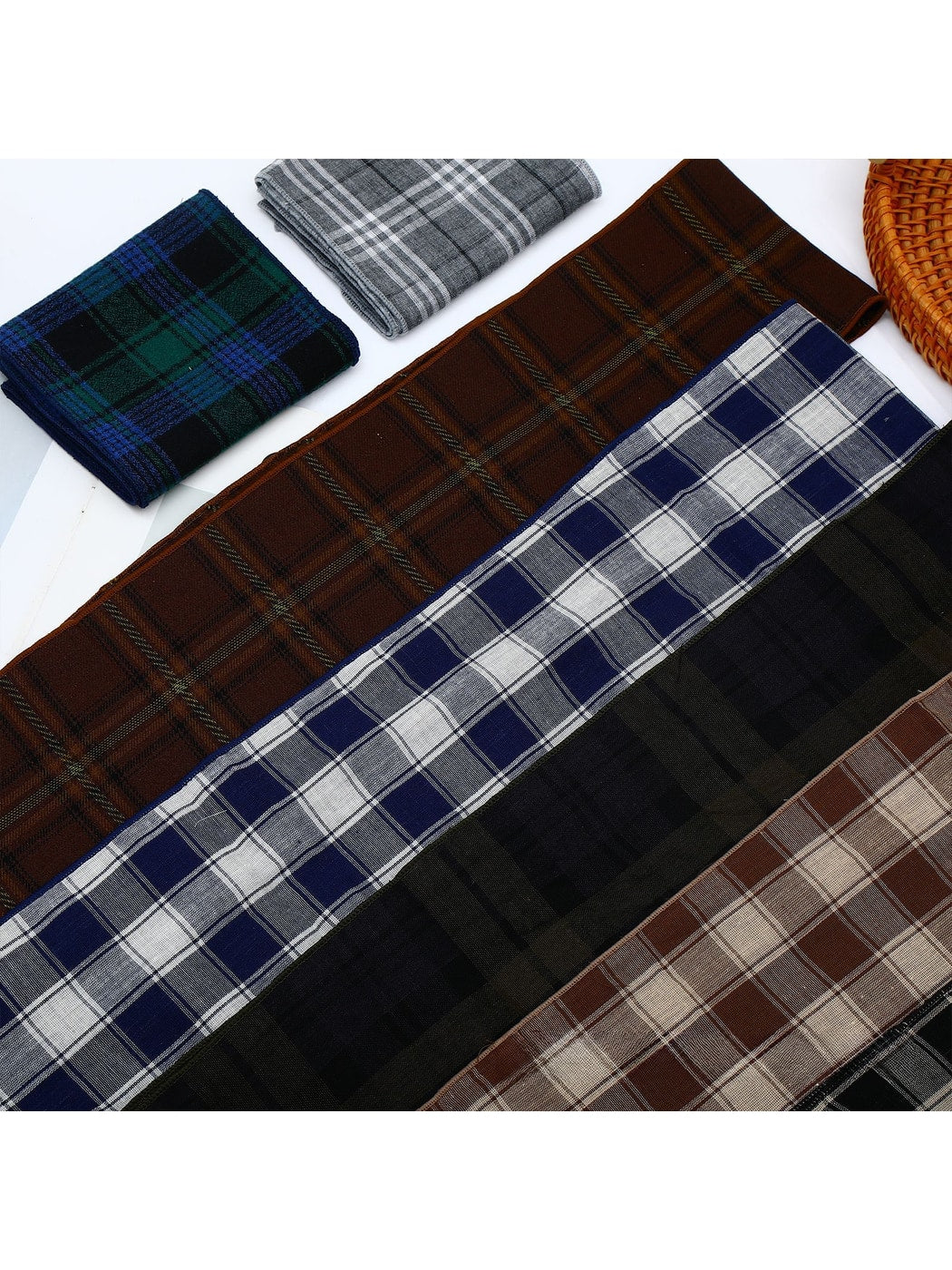 Scarvii - Vintage Plaid Check Pattern Long Scarf