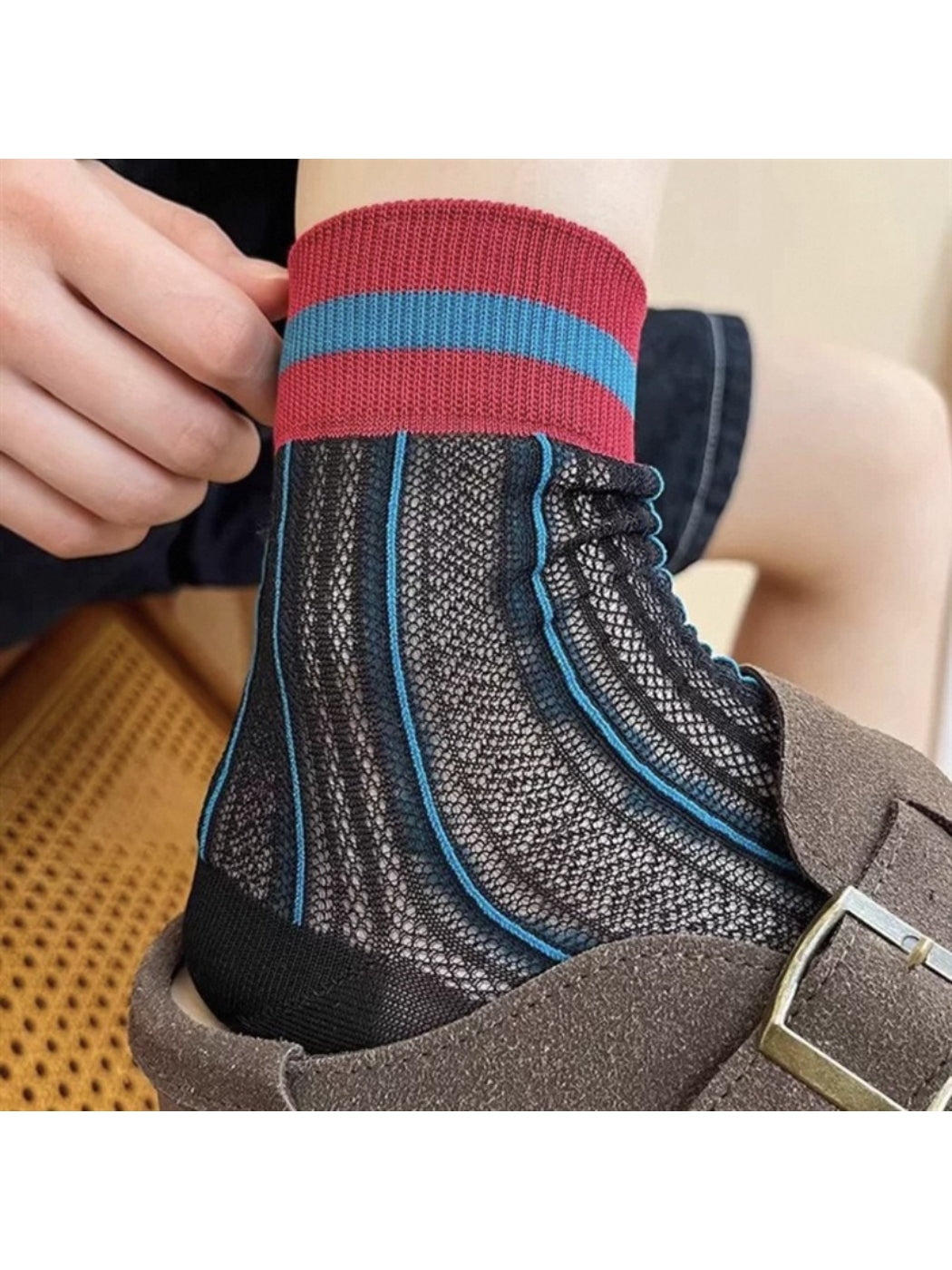 Rufia - Lightweight Ribbed Colorblock Crew Socks product image 6