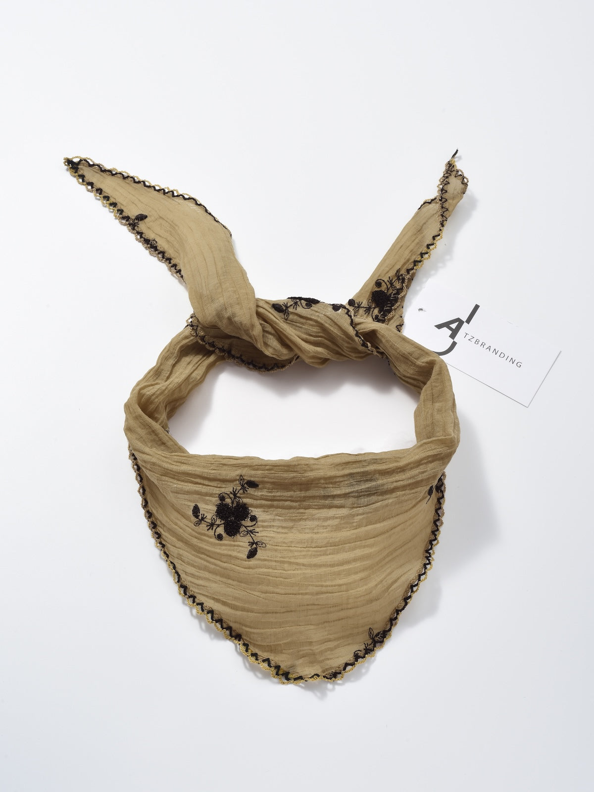 Scarvii Soft Botanical Print Triangle Scarf