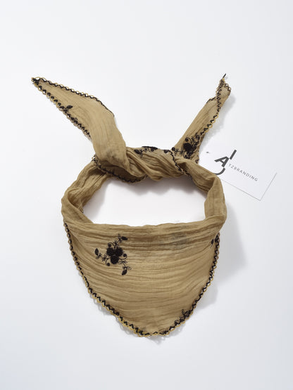 Scarvii Soft Botanical Print Triangle Scarf