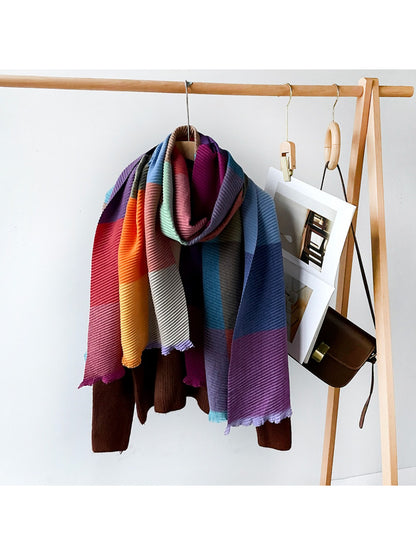 Scarvii - Colorblock Striped Winter Scarf
