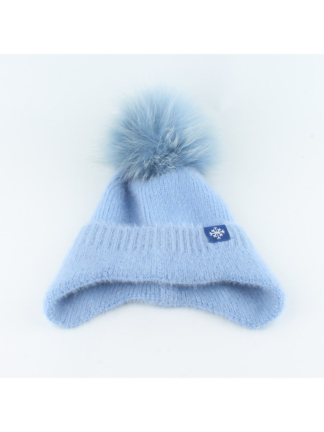 Haila - Pom Accent Women's Knit Ear Flap Beanie