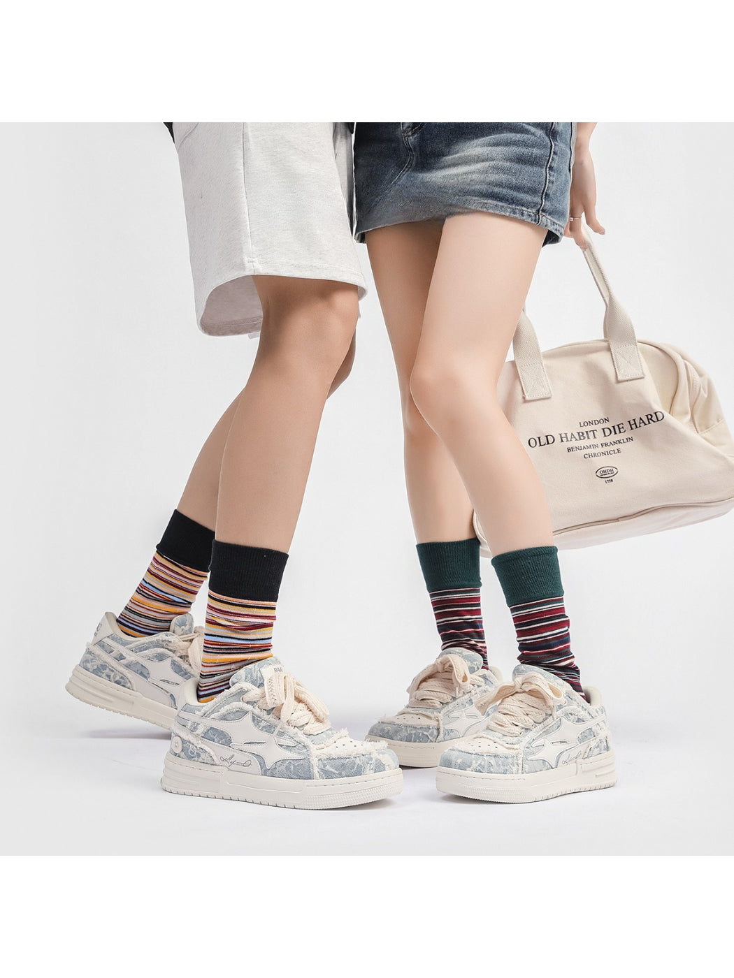 Rufia - Modern Stripe Detail Crew Socks
