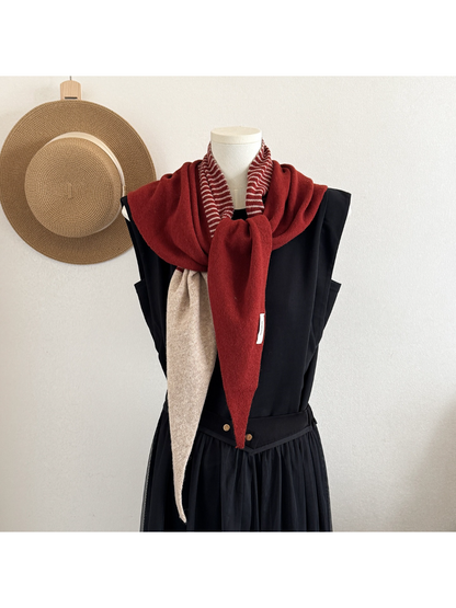 Scarvii - Striped Two Tone Winter Triangle Scarf