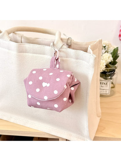 Cosbai - Cute Polka Dot Portable Pouch