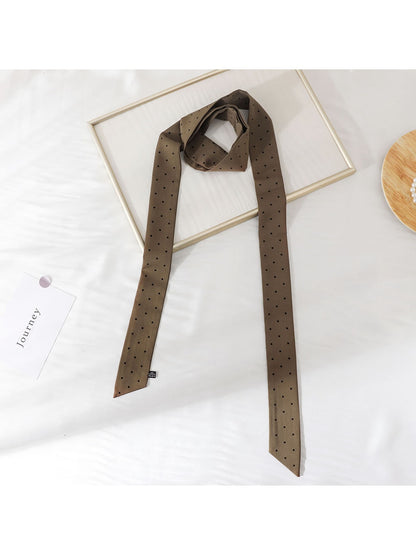 Scarvii - Polka Dot Print Narrow Scarf