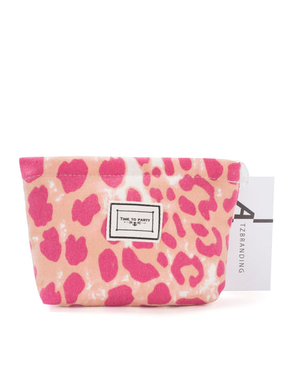 Cosbai - Corduroy Travel Cosmetic Pouch with Floral Patterns