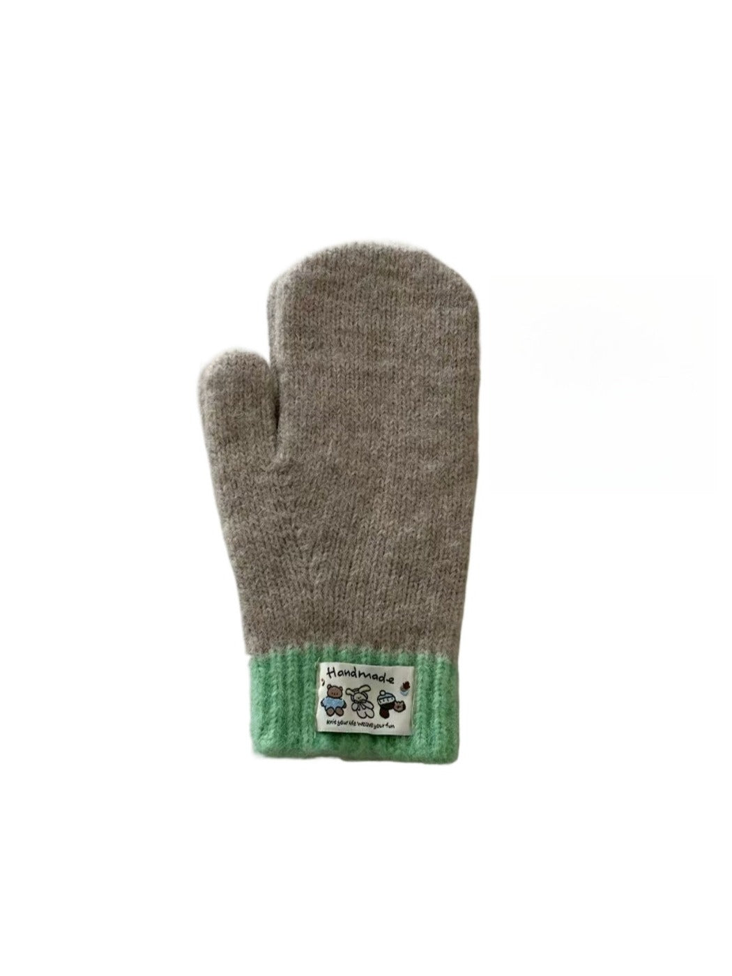 Gloving - Classic Color-Block Full-Cover Knitted Mittens
