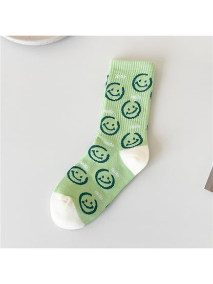 Rufia - Smiley & Heart Graphic Crew Socks
