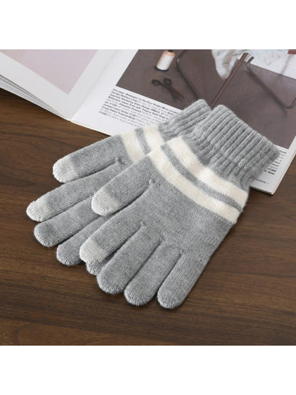 Gloving - Striped Knit Winter Gloves